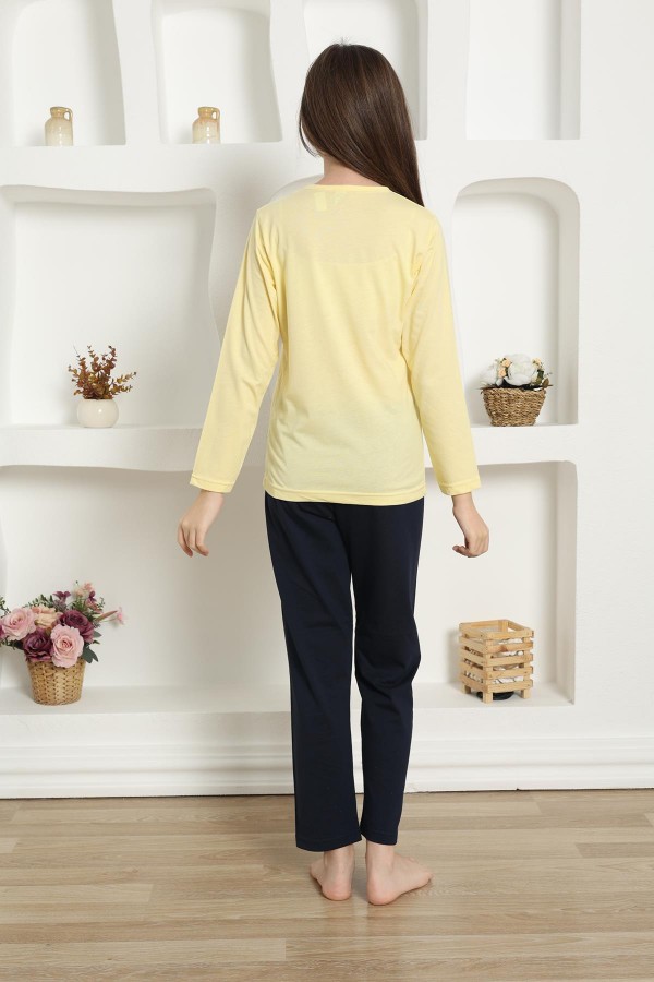 Moda Çizgi Kız Çocuk Penye Pijama Takım 20422