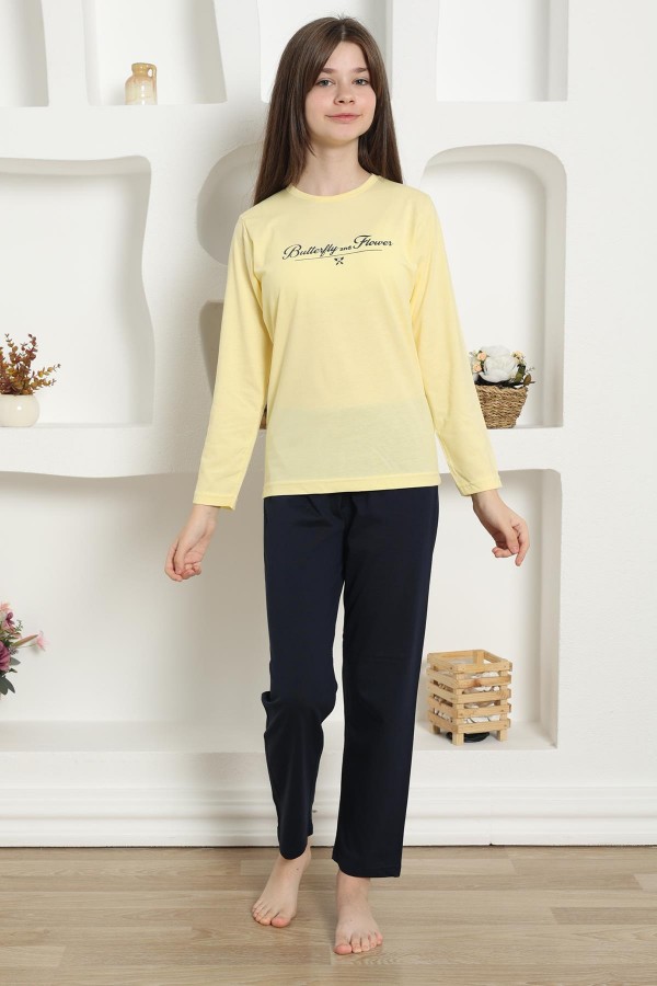 Moda Çizgi Kız Çocuk Penye Pijama Takım 20422