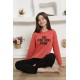 Moda Çizgi Kız Çocuk Penye Pijama Takım 20423