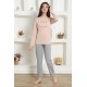 Moda Çizgi Kız Çocuk Penye Pijama Takım 20425