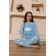 Moda Çizgi Kız Çocuk WelSoft Polar Mavi Pijama Takımı 20527