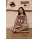 Moda Çizgi Kız Çocuk WelSoft Polar Vizon Pijama Takımı 20524