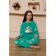 Moda Çizgi Kız Çocuk WelSoft Polar Yeşil Pijama Takımı 20526