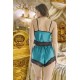 Moda Çizgi Saten Şortlu Büstiyer Takım S-1008