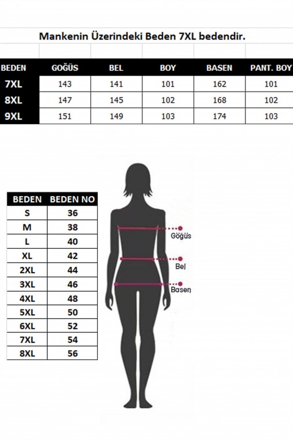 Moda Çizgi Tam Tesettür Büyük Beden Mayo 55005