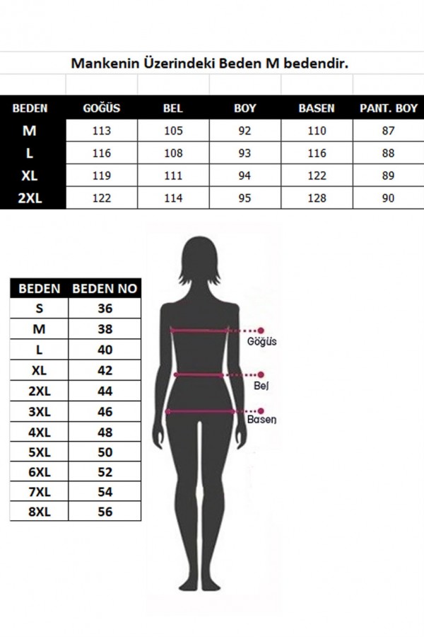 Moda Çizgi Tam Tesettür Pantolonlu Mayo 31033