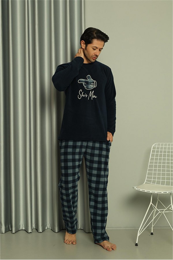 Moda Çizgi Welsoft Erkek Polar Sevgili Kombini Pijama Takımı 50123 Tek Takım Fiyatıdır