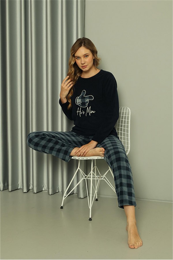 Moda Çizgi Welsoft Kadın Polar Sevgili Kombini Pijama Takımı 50122 Tek Takım Fiyatıdır
