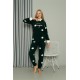 Moda Çizgi Welsoft Polar Kadın Kapşonlu Pijama Takımı 8512