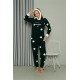 Moda Çizgi Welsoft Polar Kadın Kapşonlu Pijama Takımı 8512