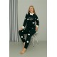 Moda Çizgi Welsoft Polar Kadın Kapşonlu Pijama Takımı 8512