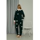 Moda Çizgi Welsoft Polar Kadın Kapşonlu Pijama Takımı 8512
