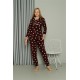 Moda Çizgi Welsoft Polar Kadın Kapşonlu Pijama Takımı 8513