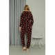 Moda Çizgi Welsoft Polar Kadın Kapşonlu Pijama Takımı 8513