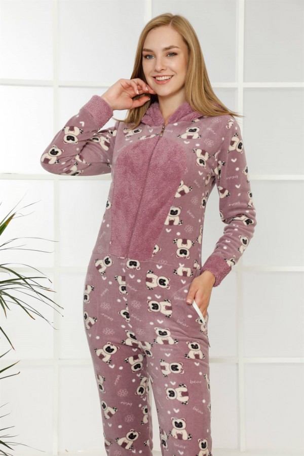 Moda Çizgi Polar Kadın Pijama Takımı