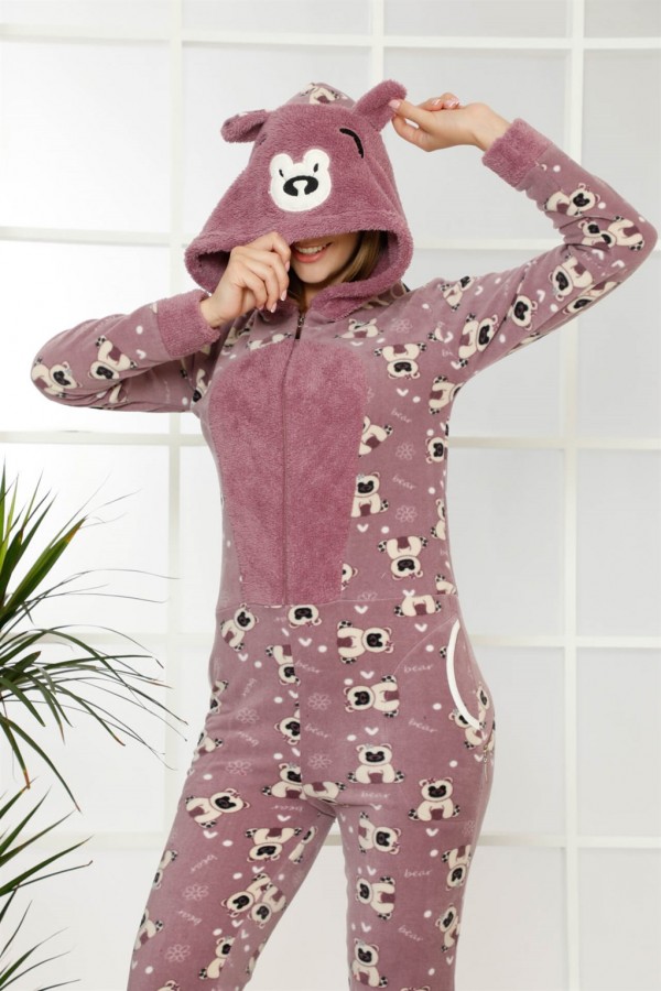 Moda Çizgi Polar Kadın Pijama Takımı
