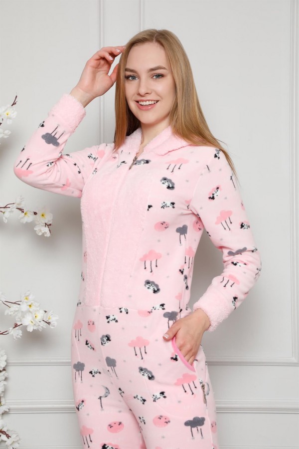Moda Çizgi Polar Kadın Pijama Takımı