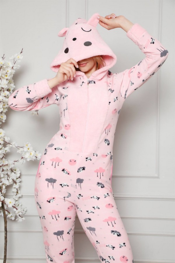 Moda Çizgi Polar Kadın Pijama Takımı