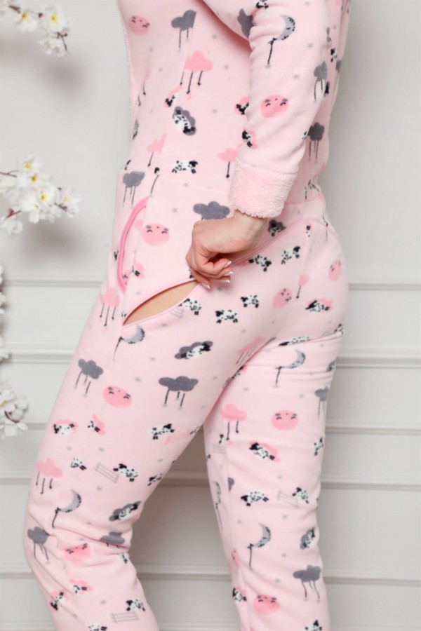 Moda Çizgi Polar Kadın Pijama Takımı