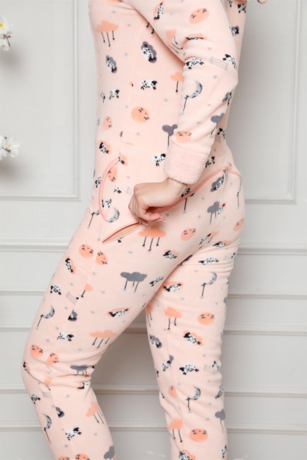 Moda Çizgi Polar Kadın Pijama Takımı