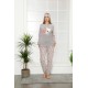 Moda Çizgi Polar Kadın Pijama Takımı