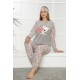 Moda Çizgi Polar Kadın Pijama Takımı