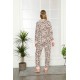 Moda Çizgi Welsoft Polar Kadın Manşetli Pijama Takımı 8403