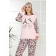 Moda Çizgi Polar Kadın Pijama Takımı