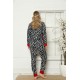 Moda Çizgi Polar Kadın Pijama Takımı