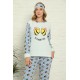 Moda Çizgi Polar Kadın Pijama Takımı