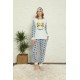 Moda Çizgi Polar Kadın Pijama Takımı