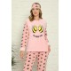 Moda Çizgi Polar Kadın Pijama Takımı
