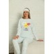 Moda Çizgi Polar Kadın Pijama Takımı