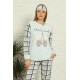 Moda Çizgi Polar Kadın Pijama Takımı