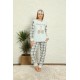 Moda Çizgi Polar Kadın Pijama Takımı