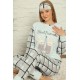 Moda Çizgi Polar Kadın Pijama Takımı