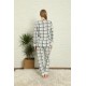 Moda Çizgi Polar Kadın Pijama Takımı