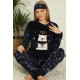 Moda Çizgi Polar Kadın Pijama Takımı
