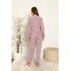 Moda Çizgi Welsoft Polar Kadın Manşetli Pijama Takımı 8442