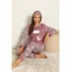 Moda Çizgi Polar Kadın Pijama Takımı