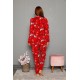 Moda Çizgi Polar Kadın Pijama Takımı