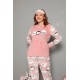 Moda Çizgi Polar Kadın Pijama Takımı