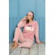 Moda Çizgi Polar Kadın Pijama Takımı
