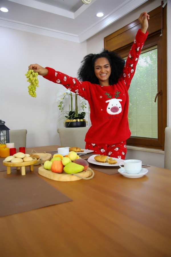 Moda Çizgi Welsoft Polar Kadın Pijama Takımı 8507
