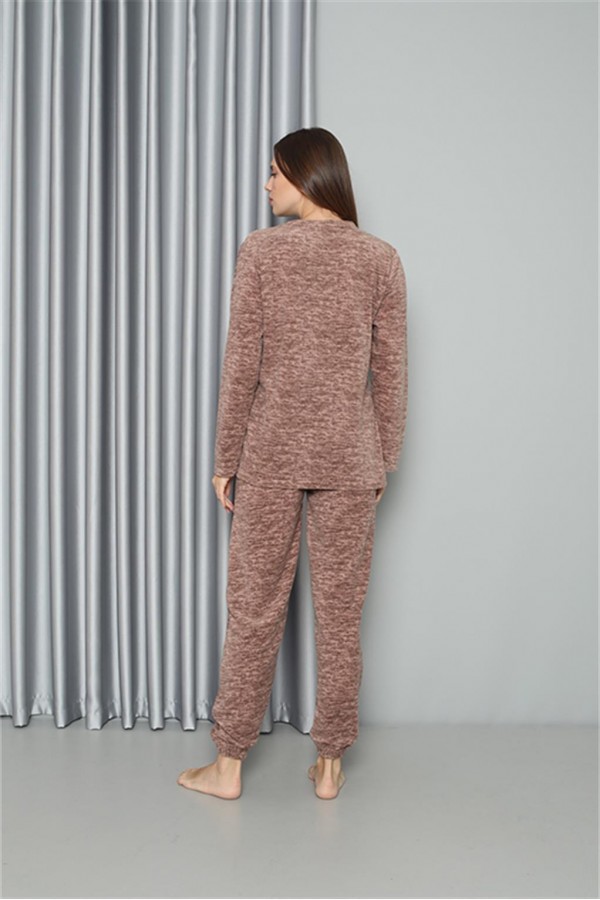 Moda Çizgi Welsoft Polar Kadın Pijama Takımı 8519