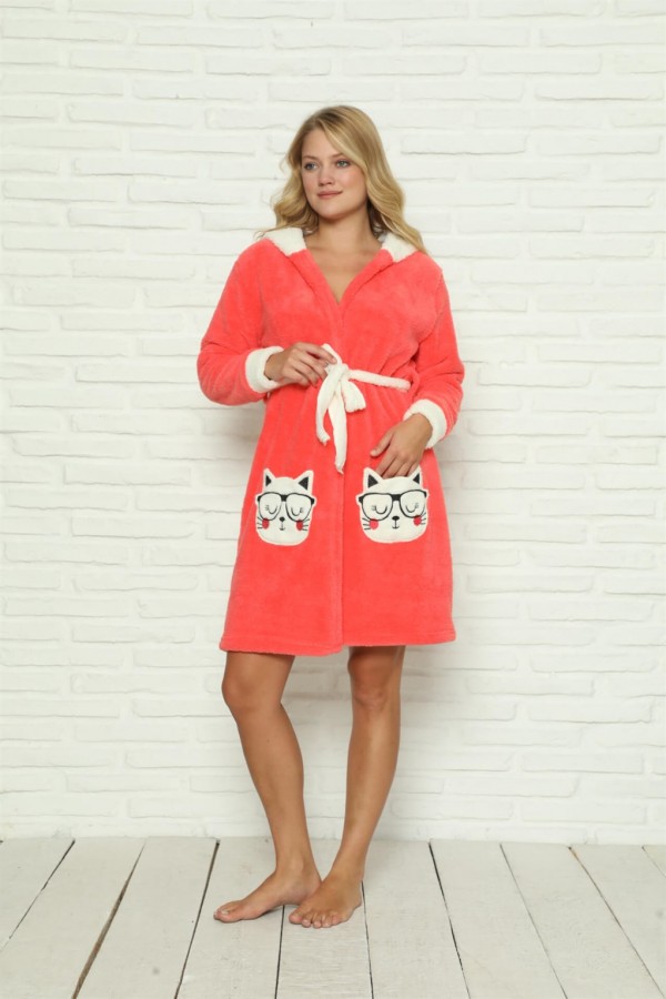 Moda Çizgi Welsoft Polar Kadın Sabahlık 9065