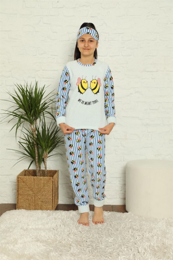 Moda Çizgi WelSoft Polar Kız Çocuk Pijama Takımı 4579