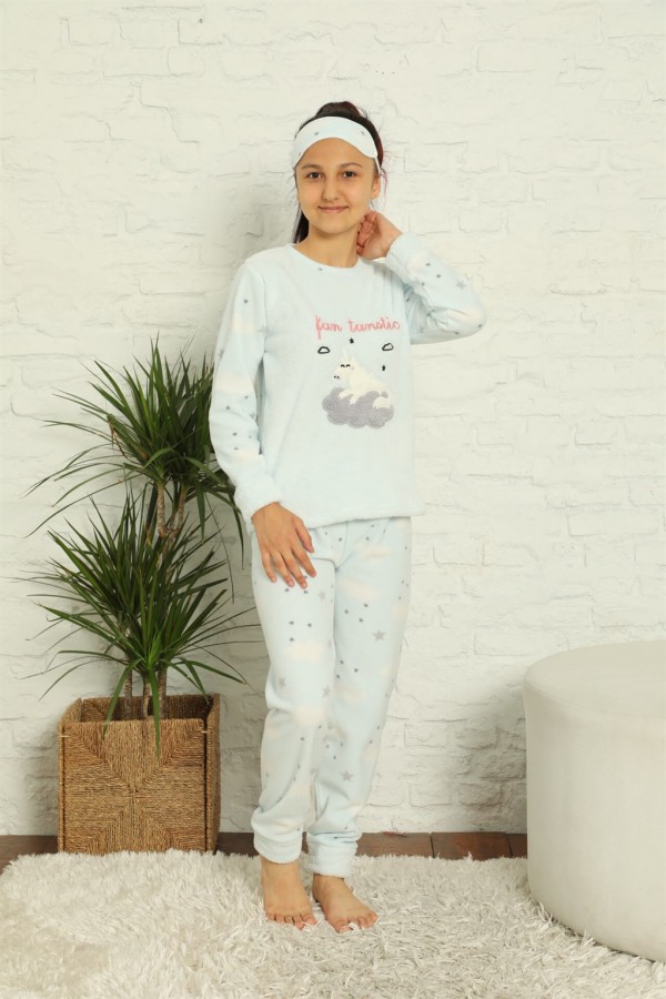 Moda Çizgi WelSoft Polar Kız Çocuk Pijama Takımı 4584