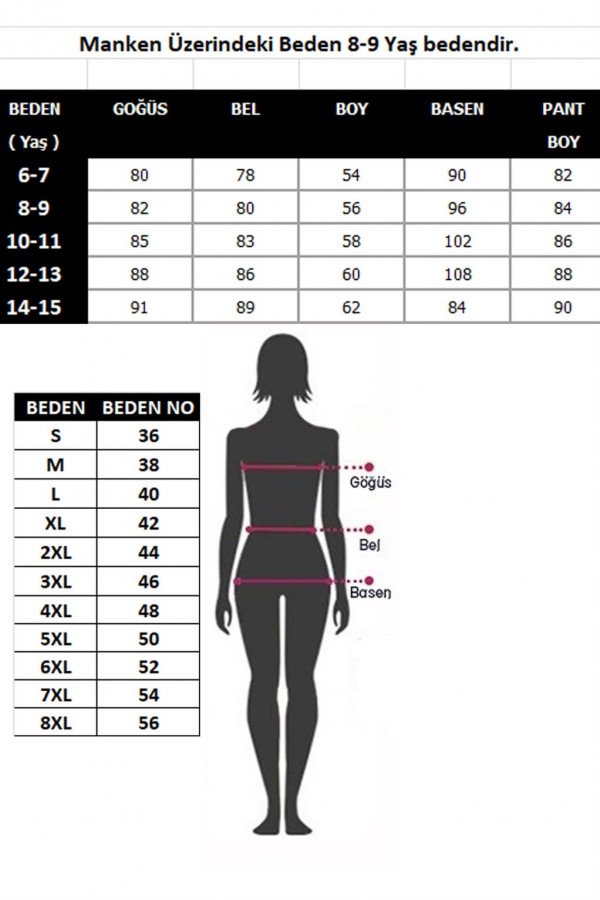 Moda Çizgi WelSoft Polar Kız Çocuk Pijama Takımı 4584