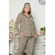 Moda Çizgi Welsoft Polar Önden Düğmeli Kadın Pijama Takımı 8081